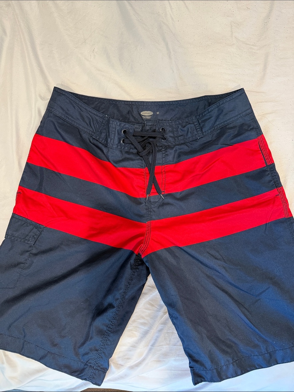 Men's Old Navy (M) Red & Blue Stripe Swim Trunks